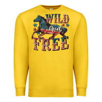 Lemon Wild and free 4th of july Premium Sweatshirt - CowGirlArtShop