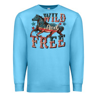 Ocean Blue Wild and free 4th of july Premium Sweatshirt - CowGirlArtShop