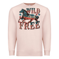 Pale Pink Wild and free 4th of july Premium Sweatshirt - CowGirlArtShop