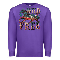 Purple Wild and free 4th of july Premium Sweatshirt - CowGirlArtShop