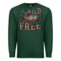 Sports Green Wild and free 4th of july Premium Sweatshirt - CowGirlArtShop