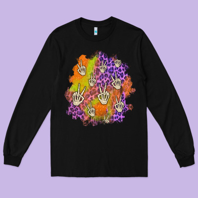 Halloween Patch Long Sleeve Tee Designed By Bundleandbundleshop