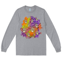 Heather Grey halloween patch Long Sleeve Tee - BundleAndBundleShop