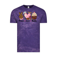 Cloud Purple peace love bake Vintage Tee - NancyCooperArtShop