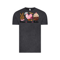 Vintage Black peace love bake Vintage Tee - NancyCooperArtShop