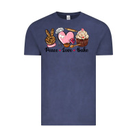 Vintage Denim peace love bake Vintage Tee - NancyCooperArtShop