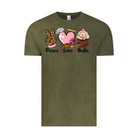 Vintage Olive peace love bake Vintage Tee - NancyCooperArtShop