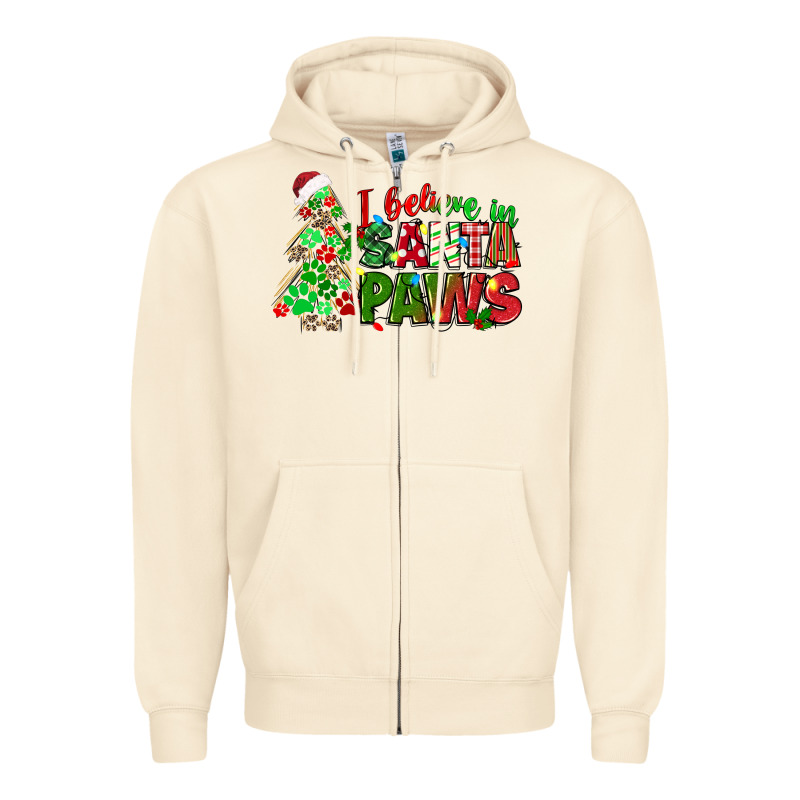 I Believe In Santa Paws Zipper Hoodie by texasbilliewilder | Teevron
