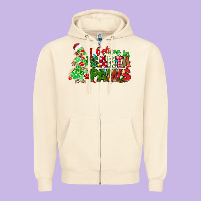I Believe In Santa Paws Zipper Hoodie Designed By Texasbilliewilder