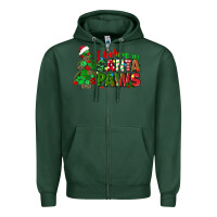 Sports Green i believe in santa paws Zipper Hoodie - texasbilliewilder