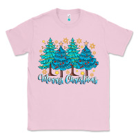Bubblegum Pink Merry Christmas Classic Tee - CowhideDigitalArt