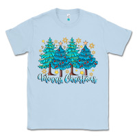 Dusty Blue Merry Christmas Classic Tee - CowhideDigitalArt