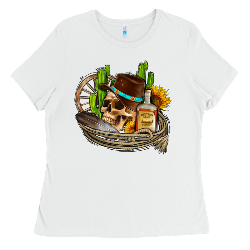 Cowboy Cactus  Sunflowers Whiskey Ladies Tee by AdoDesignShop | Teevron
