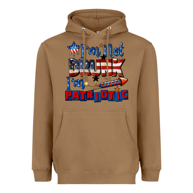 I'm Not Drunk I'm Patriotic 4th Of July Heavyweight Hoodie by CowGirlArtShop | Teevron
