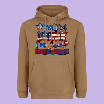 I'm Not Drunk I'm Patriotic 4th Of July Heavyweight Hoodie Designed By Cowgirlartshop