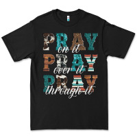 Black pray on it pray over it pray through it Premium Tee - Artiststas