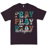 Plum pray on it pray over it pray through it Premium Tee - Artiststas