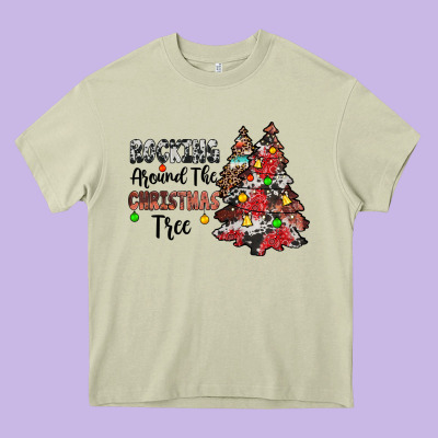 Rocking Around The Christmas Tree Heavy Core Tee Designed By Jahusdesignshop