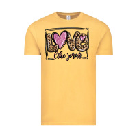 Vintage Mustard love like jesus Vintage Tee - MaliasSmallBusiness