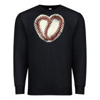 Black Baseball ball heart Premium Sweatshirt - HowdyJamesFarm