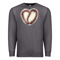 Charcoal Heather Baseball ball heart Premium Sweatshirt - HowdyJamesFarm