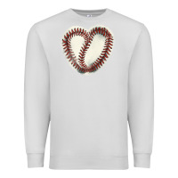 Dove Grey Baseball ball heart Premium Sweatshirt - HowdyJamesFarm