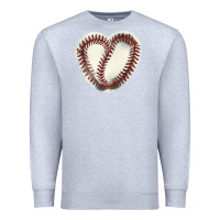 Heather Grey Baseball ball heart Premium Sweatshirt - HowdyJamesFarm