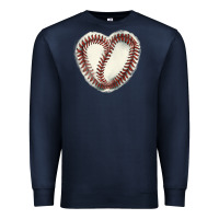 Navy Baseball ball heart Premium Sweatshirt - HowdyJamesFarm