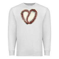 Oatmeal Heather Baseball ball heart Premium Sweatshirt - HowdyJamesFarm