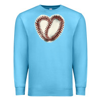 Ocean Blue Baseball ball heart Premium Sweatshirt - HowdyJamesFarm