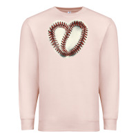 Pale Pink Baseball ball heart Premium Sweatshirt - HowdyJamesFarm