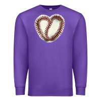 Purple Baseball ball heart Premium Sweatshirt - HowdyJamesFarm