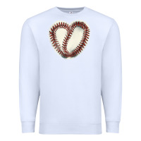 White Baseball ball heart Premium Sweatshirt - HowdyJamesFarm