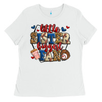 White little sister biggest fan baseball Ladies Tee - Jasminsmagicworld