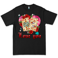 Black love you playing cards roses and pearls Premium Tee - AdoDesignShop