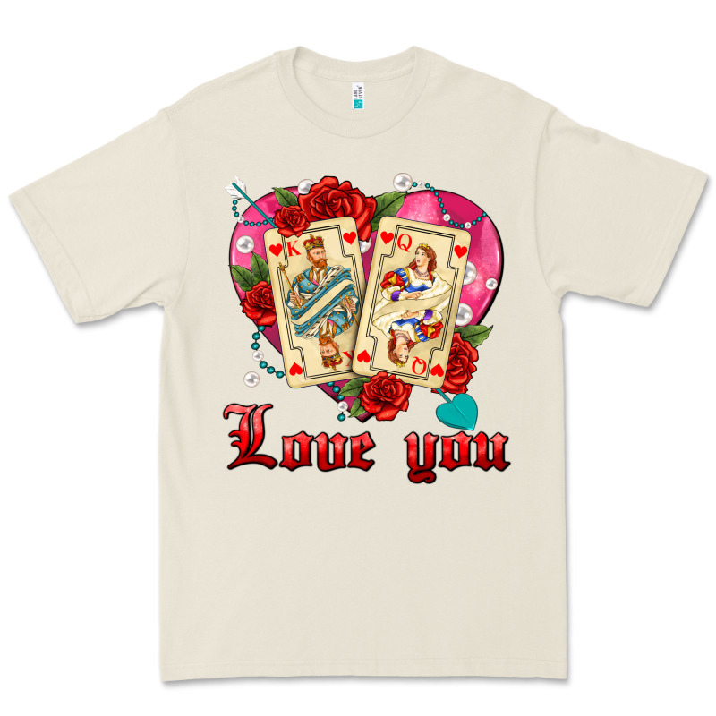 Love You Playing Cards Roses And Pearls Premium Tee by AdoDesignShop | Teevron