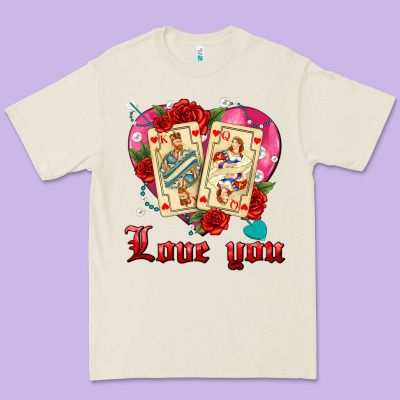 Love You Playing Cards Roses And Pearls Premium Tee Designed By Adodesignshop