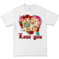 White love you playing cards roses and pearls Premium Tee - AdoDesignShop