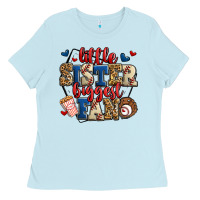 Baby Blue little sister biggest fan baseball Ladies Tee - Jasminsmagicworld