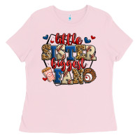 Bubblegum Pink little sister biggest fan baseball Ladies Tee - Jasminsmagicworld