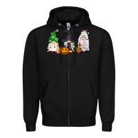 Black Halloween gnomes Zipper Hoodie - NancyCooperArtShop