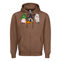 Chestnut Halloween gnomes Zipper Hoodie - NancyCooperArtShop