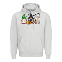 Dove Grey Halloween gnomes Zipper Hoodie - NancyCooperArtShop