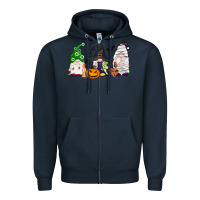 Navy Halloween gnomes Zipper Hoodie - NancyCooperArtShop