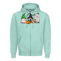 Seafoam Halloween gnomes Zipper Hoodie - NancyCooperArtShop
