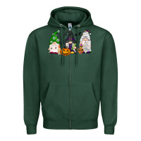 Sports Green Halloween gnomes Zipper Hoodie - NancyCooperArtShop