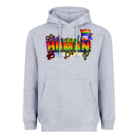 Heather Grey We are all human Heavyweight Hoodie - CowGirlArtShop