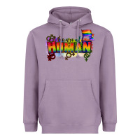 Lavender We are all human Heavyweight Hoodie - CowGirlArtShop