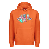Carrot cancer ribbon with angel wings Premium Hoodie - CowGirlArtShop