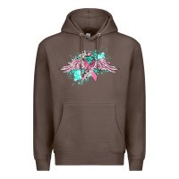 Coffee cancer ribbon with angel wings Premium Hoodie - CowGirlArtShop